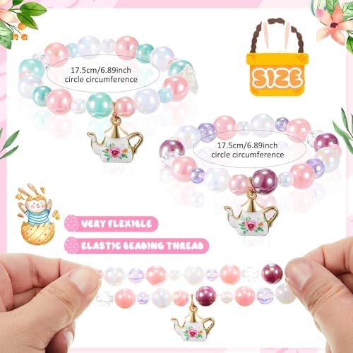 Ecally 12 Pcs Tea Party Favors Bracelet Set