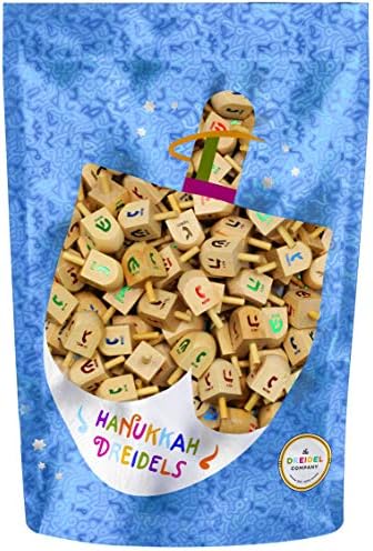 Natural Wood Dreidels with English Instructions 100-Pack