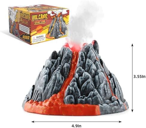 Dinobros Volcano Toy for Kids 3-5 Mist Spouting with Dinosaur Sounds