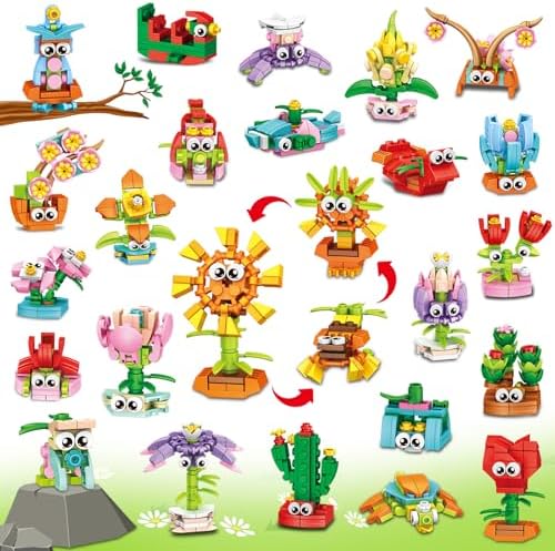 36 Packs Flower Building Blocks for Kids Classroom and Party Favors