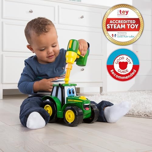 John Deere Tractor Toy and Drill Take Apart Set for Toddlers