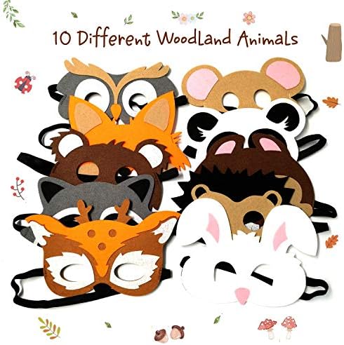 CiyvoLyeen Forest Friends Animal Masks 10pcs Set