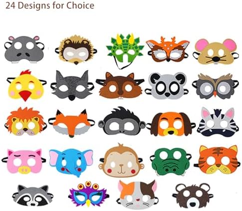 Jtnohx Felt Animal Masks 10 Pack for Kids