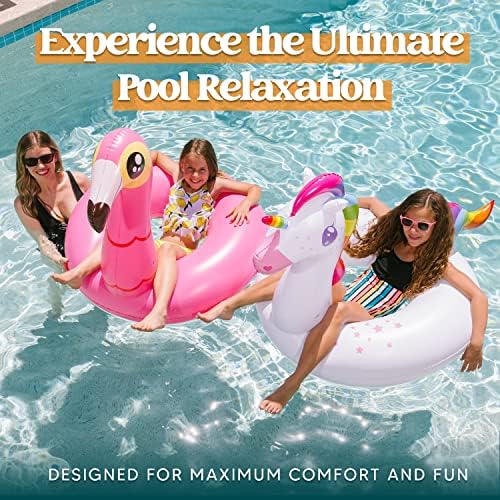 JOYIN 2 Pack Flamingo Unicorn Pool Float