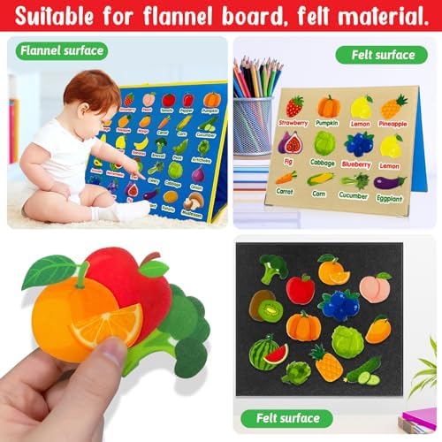 Felt Fruits and Vegetables Learning Set for Kids