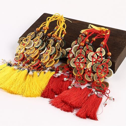 Sonjade Feng Shui Coin Decor Lucky Brass Gourd Pendant