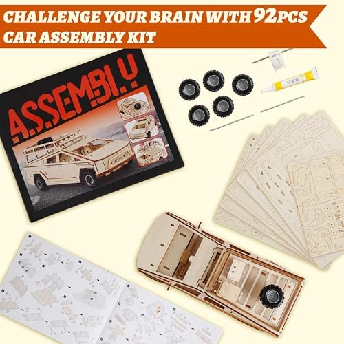 Cyber Truck 3D Wooden Puzzle Kit - 92 Pieces