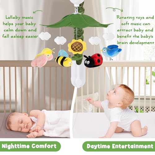 Garden Friends Crib Mobile with 3-Mode Music Box