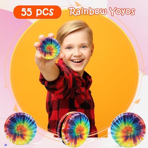 Octaday 55 Pcs Rainbow Yo-Yos Metal Yo Yo Toys