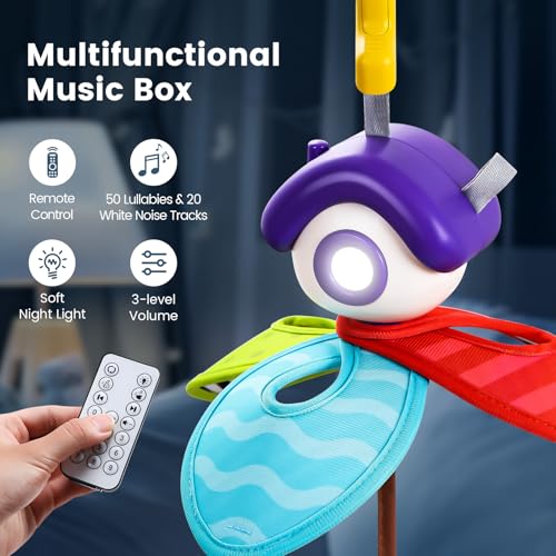 Cute Stone Baby Crib Mobile with Music and Lights