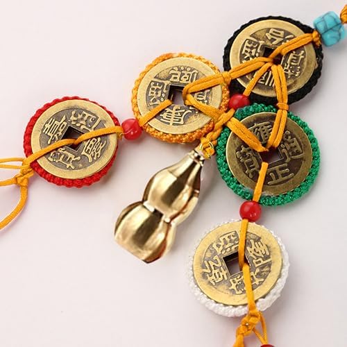 Sonjade Feng Shui Coin Decor Lucky Brass Gourd Pendant