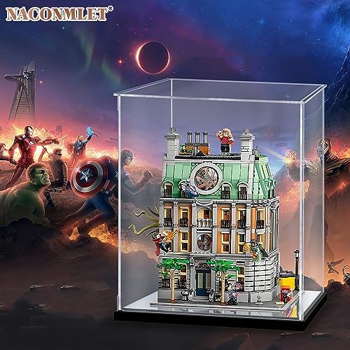 Clear Display Case with Light for Lego Sanctum 76218 Building Set