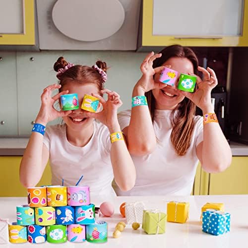 Max Fun 48pcs Easter Slap Bracelets Party Favors