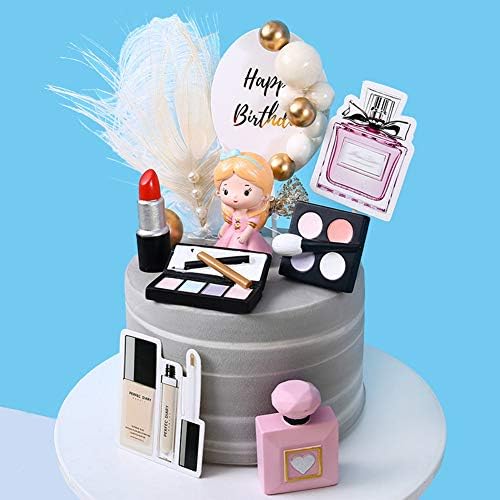 MEMOVAN Makeup Cake Topper 4 Pack Non-Edible
