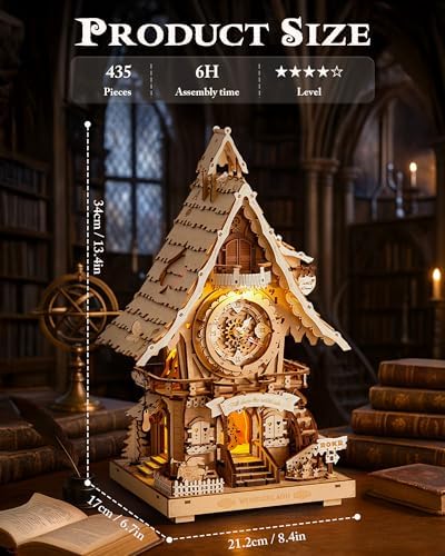 ROKR 3D Wooden Puzzle Clock for Adults
