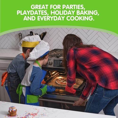 Curious Chef Childrens 11 Piece Pink Green Chef Kit
