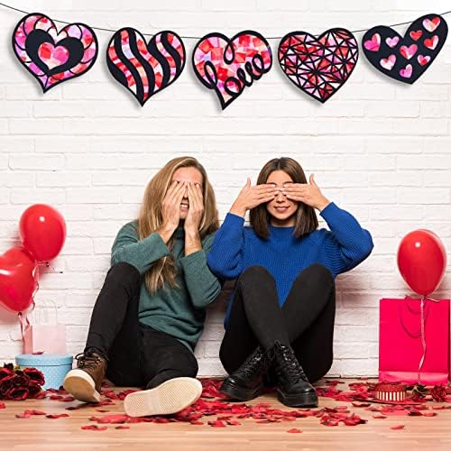 Chinco 18 Piece Heart Paper Suncatcher Craft Kit for Valentines Day