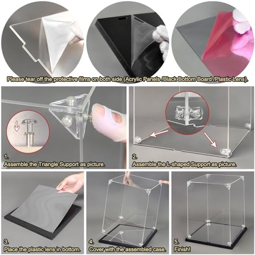 Instnovny Acrylic Display Case for Collectibles Black 79x79x98 Inch