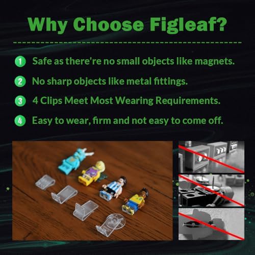 Figleaf Minifigure Clip Set - Two Sets for Display and Style