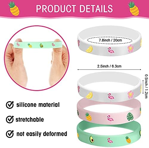 24 Pack Flamingo Wristbands Bracelets for Boys Girls