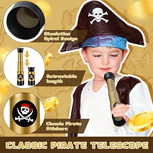 6 Pcs Adjustable Pirate Telescopes for Kids