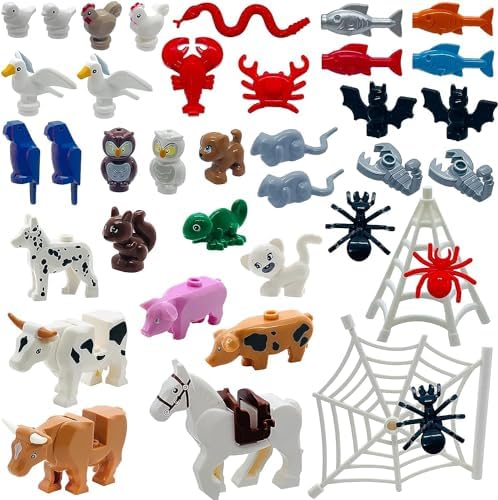 39 PCS Farm Zoo Animal Figures Building Blocks Set for Kids