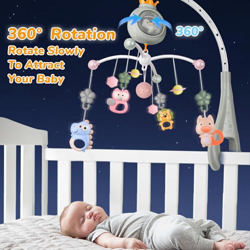 Crib Mobile with Music and Lights for Baby