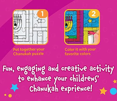 Chanukah Puzzle Art Kit with 5 Crayons and Puzzle Board