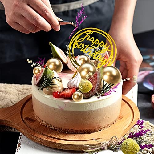 44 PCS Gold Mini Cake Toppers DIY Decorations Set
