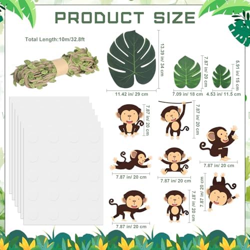 Ctosree 49 Pcs Jungle Party Decorations Banners