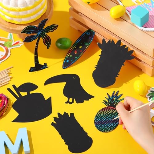 Motionchic Rainbow Tropical Paper Craft Set 80 Pieces