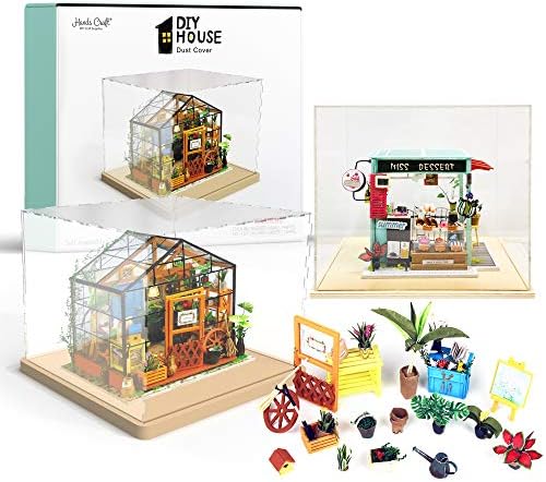 Hands Craft Miniatures Display Case with Acrylic Cover and Wooden Base