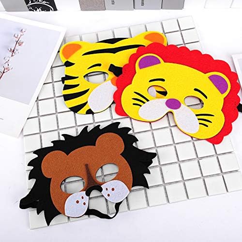 30 Felt Animal Masks for Kids Jungle Party