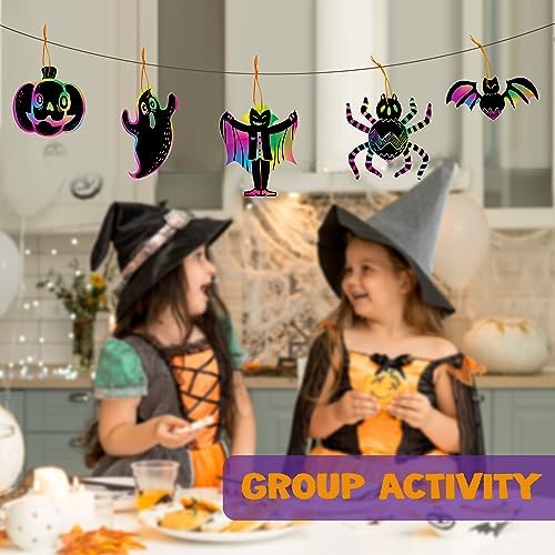 JOYIN Halloween Rainbow Scratch Art Craft Kit 72 Pieces