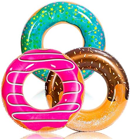JOYIN Donut Pool Float with Glitters 3 Pack