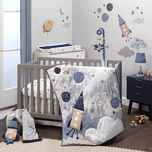 Lambs Ivy Sky Rocket Musical Crib Mobile - Blue