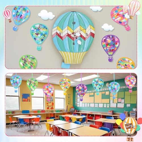 24 Sets Hot Air Balloons Tissue Paper Craft Kit DIY Supplies