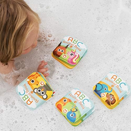 BabyBibi Floating Bath Books Set of 4 ABC Animal Learning Toys