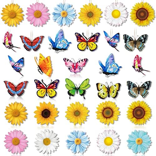 40 Pcs Wood Hanging Spring Decorations for Party