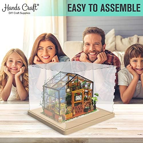 Hands Craft Miniatures Display Case with Acrylic Cover and Wooden Base