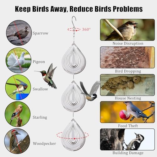 Droplet Bird Scare Discs Set for Garden Protection