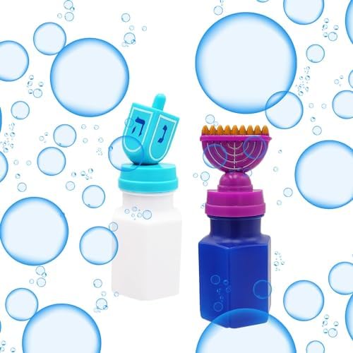 The Dreidel Company Hanukkah Neon Bubble Maker Pack of 12