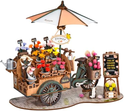 Rolife 3D Wooden Flower Cart Puzzle Kit