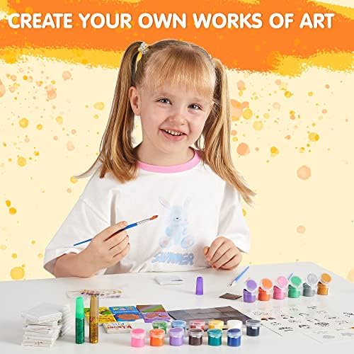 JOYIN 24 Magnetic Tile Art Kit for Kids