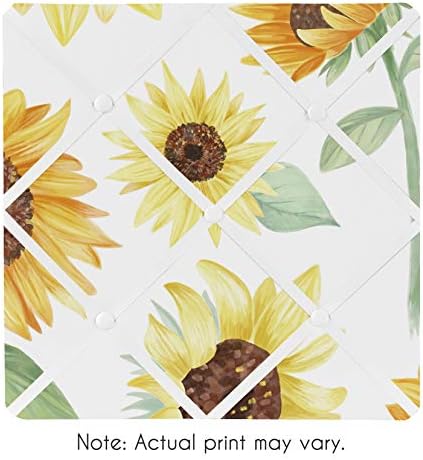 Sweet Jojo Designs Boho Floral Memory Board - Sunflower Yellow Green White