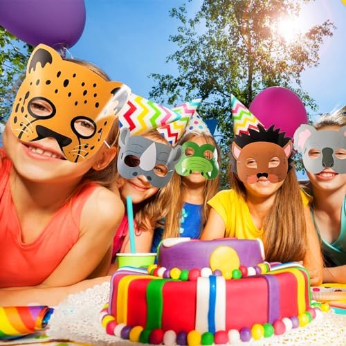 Coloch 32 Piece Safari Animal Mask for Kids
