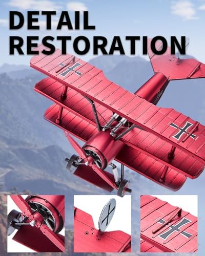 Piececool 3D Metal Puzzles for Adults Fokker Dr-1 Triplane Model Kit