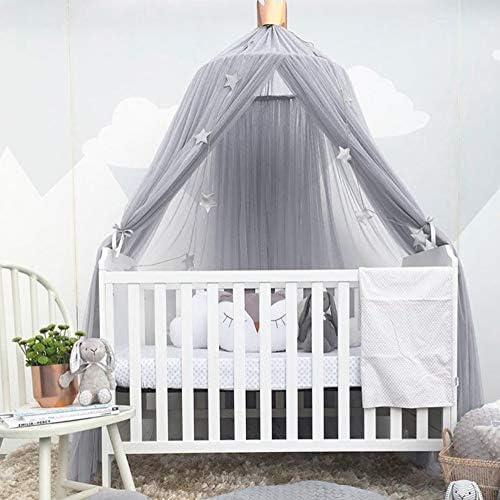 Kids Netting Mesh Cotton Bed Canopy Baby Cribs Grey