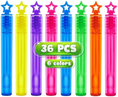 36 Pieces Mini Bubble Wands with Star Design