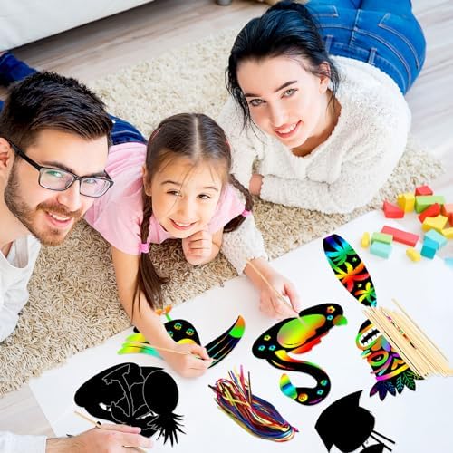 Motionchic Rainbow Tropical Paper Craft Set 80 Pieces